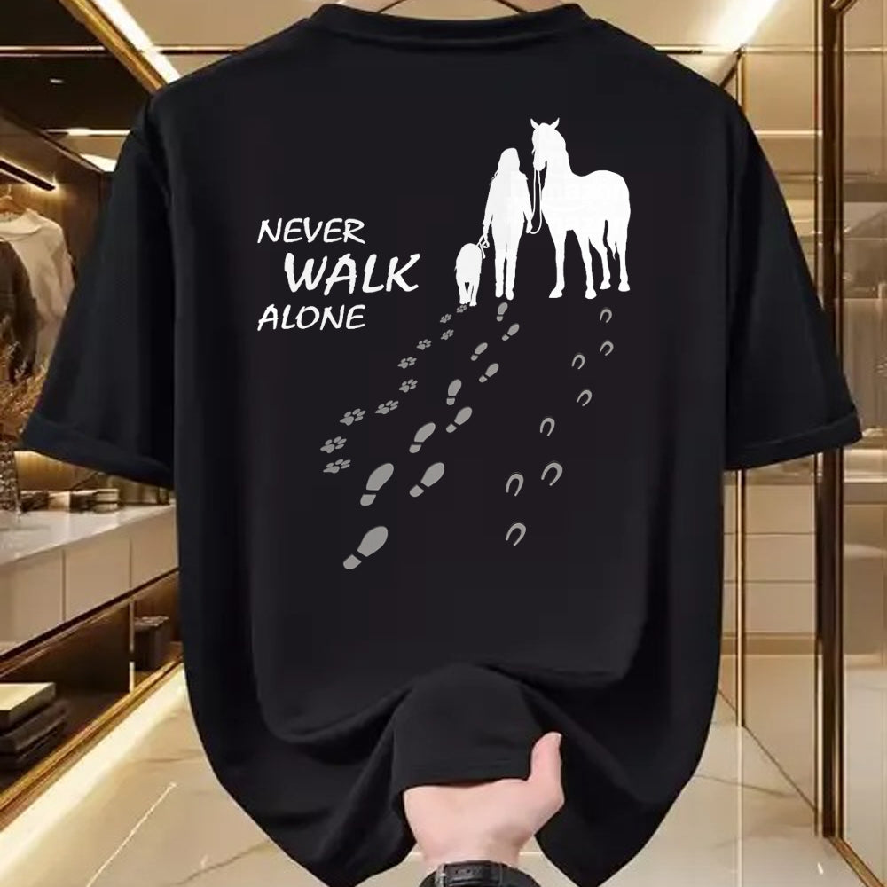 Best Horse Lover Shirt , Funny Horse UnisexT-Shirt/Hoodie/Sweatshirt HLT00 - - Dog horse - never walk alone - horse fan dog lover T-Shirt