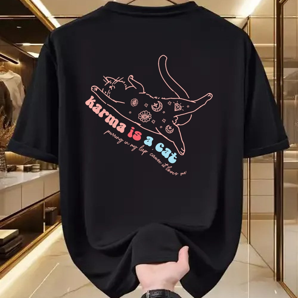 Cat Love Shirt, Funny Cat Lover Gift UnisexT-Shirt/Hoodie/Sweatshirt HLT00 - Karma Is Cat Purring In My Lap Cause It Loves Me  Cat Love T-Shirt