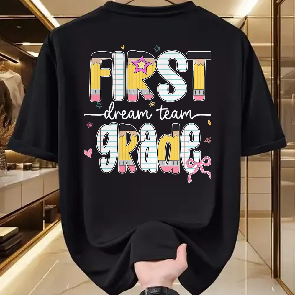 Best Teacher Shirt, Funny Teacher UnisexT-Shirt/Hoodie/Sweatshirt HLT00 - 1st Grade Dream Team Back to School Teacher Student Kids T-Shirt, Men, Black, 3X-Large