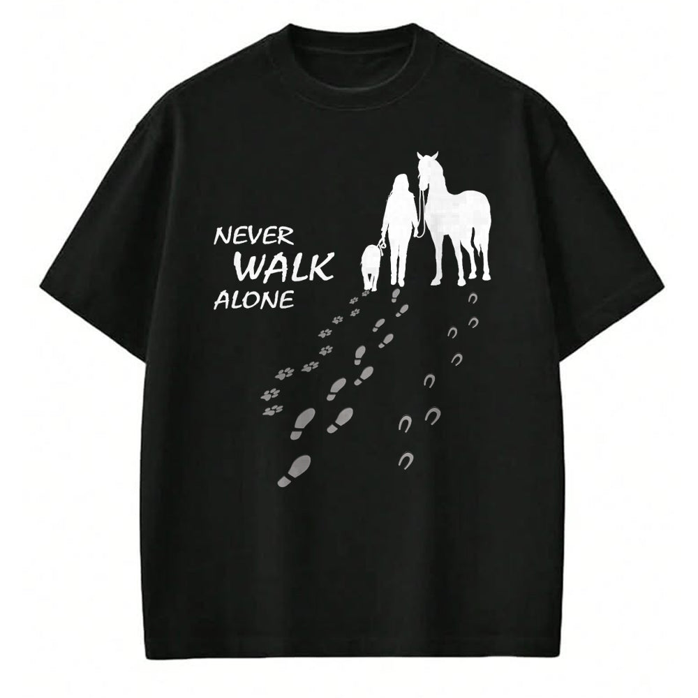 Best Horse Lover Shirt , Funny Horse UnisexT-Shirt/Hoodie/Sweatshirt HLT00 - - Dog horse - never walk alone - horse fan dog lover T-Shirt