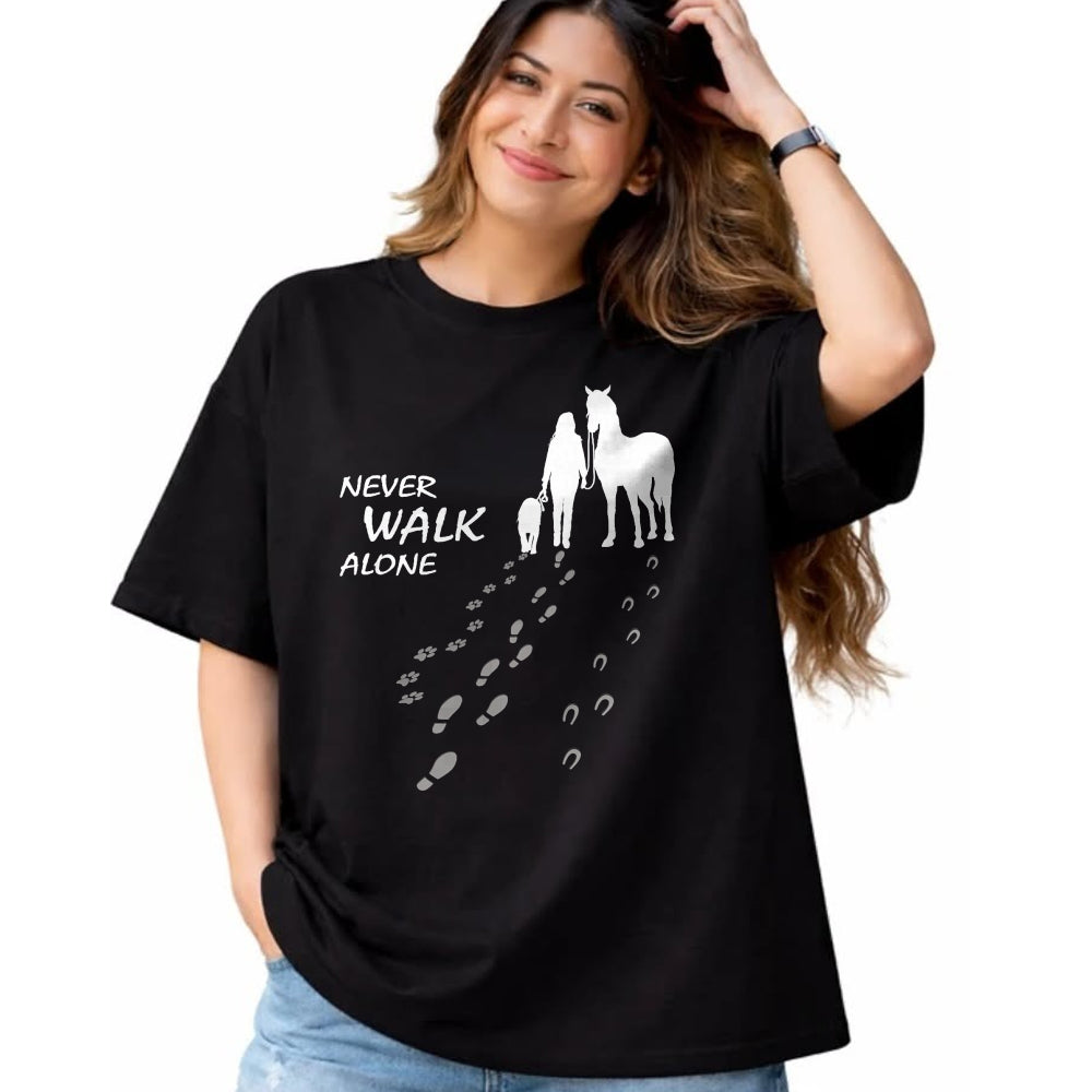 Best Horse Lover Shirt , Funny Horse UnisexT-Shirt/Hoodie/Sweatshirt HLT00 - - Dog horse - never walk alone - horse fan dog lover T-Shirt