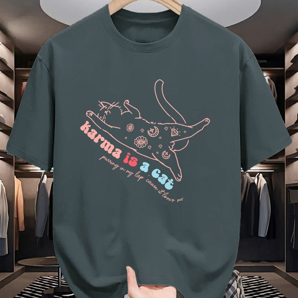 Cat Love Shirt, Funny Cat Lover Gift UnisexT-Shirt/Hoodie/Sweatshirt HLT00 - Karma Is Cat Purring In My Lap Cause It Loves Me  Cat Love T-Shirt