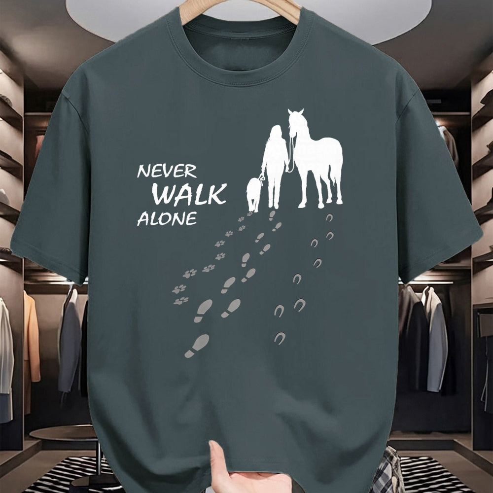 Best Horse Lover Shirt , Funny Horse UnisexT-Shirt/Hoodie/Sweatshirt HLT00 - - Dog horse - never walk alone - horse fan dog lover T-Shirt