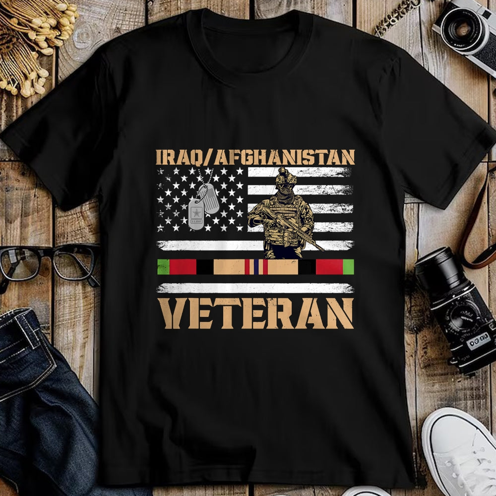 Proud Veteran Shirt, Funny Veteran UnisexT-Shirt/Hoodie/Sweatshirt HLT00 - Afghanistan Iraq Veteran Flag Soldier T-Shirt
