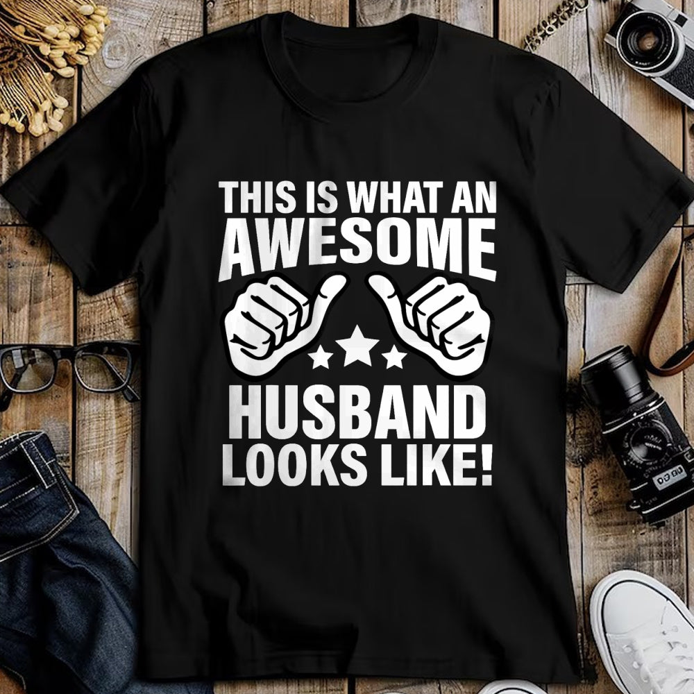 Best Wife Shirt, Wife and Husband Unisex T-Shirt/Hoodie/Sweatshirt HLT00 - This Is What An Awesome Husband Looks Like Cool T-Shirt