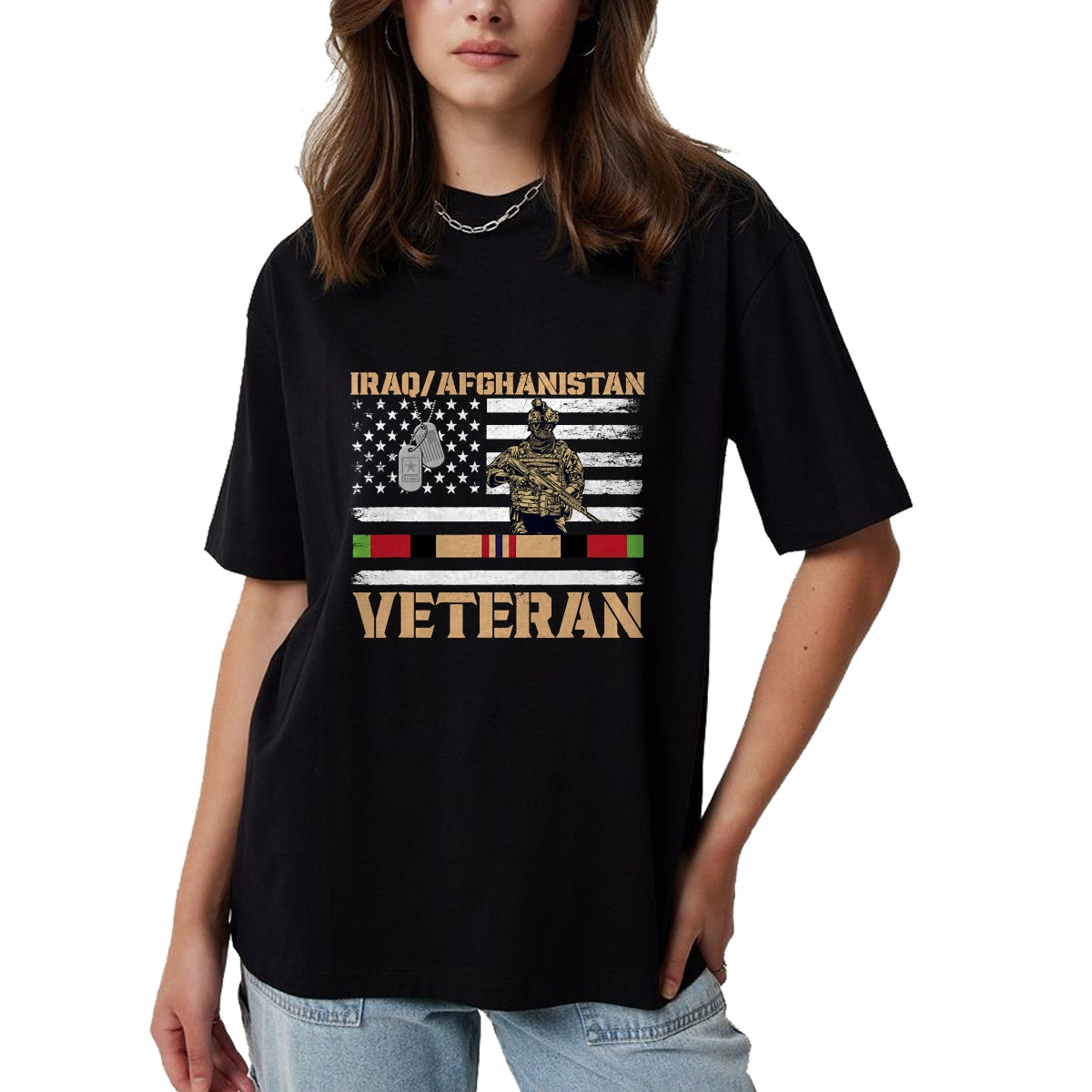 Proud Veteran Shirt, Funny Veteran UnisexT-Shirt/Hoodie/Sweatshirt HLT00 - Afghanistan Iraq Veteran Flag Soldier T-Shirt