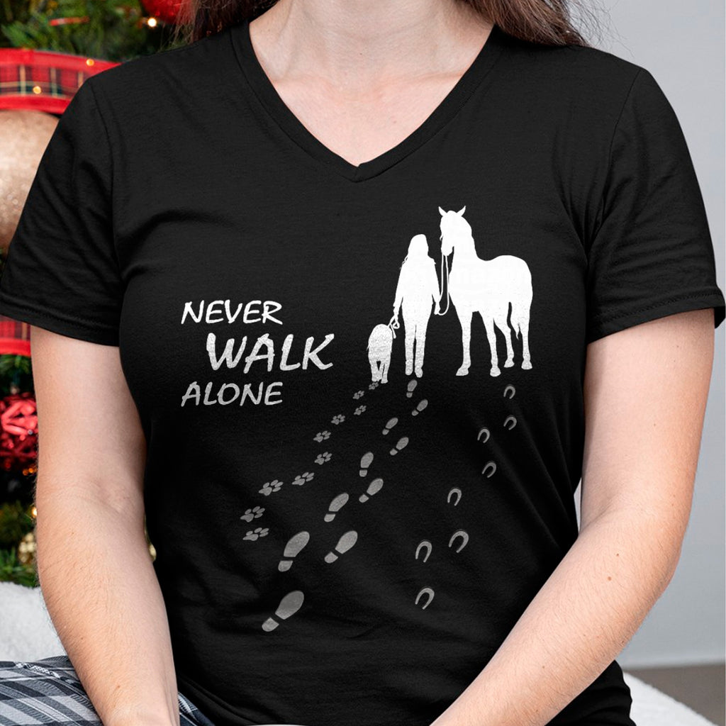 Best Horse Lover Shirt , Funny Horse UnisexT-Shirt/Hoodie/Sweatshirt HLT00 - - Dog horse - never walk alone - horse fan dog lover T-Shirt