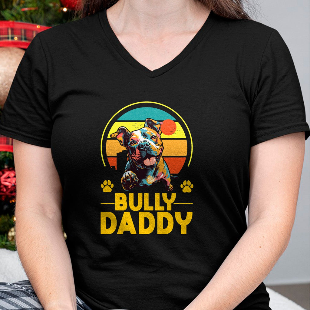 Gift for Dad Shirt, Funny Dad Unisex T-Shirt/Hoodie/Sweatshirt HLT00 – American Bully Daddy Proud Canine Dog Father T-Shirt