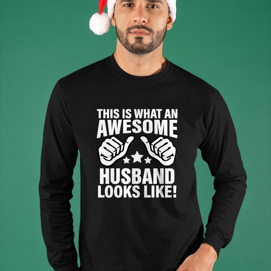 Best Wife Shirt, Wife and Husband Unisex T-Shirt/Hoodie/Sweatshirt HLT00 - This Is What An Awesome Husband Looks Like Cool T-Shirt