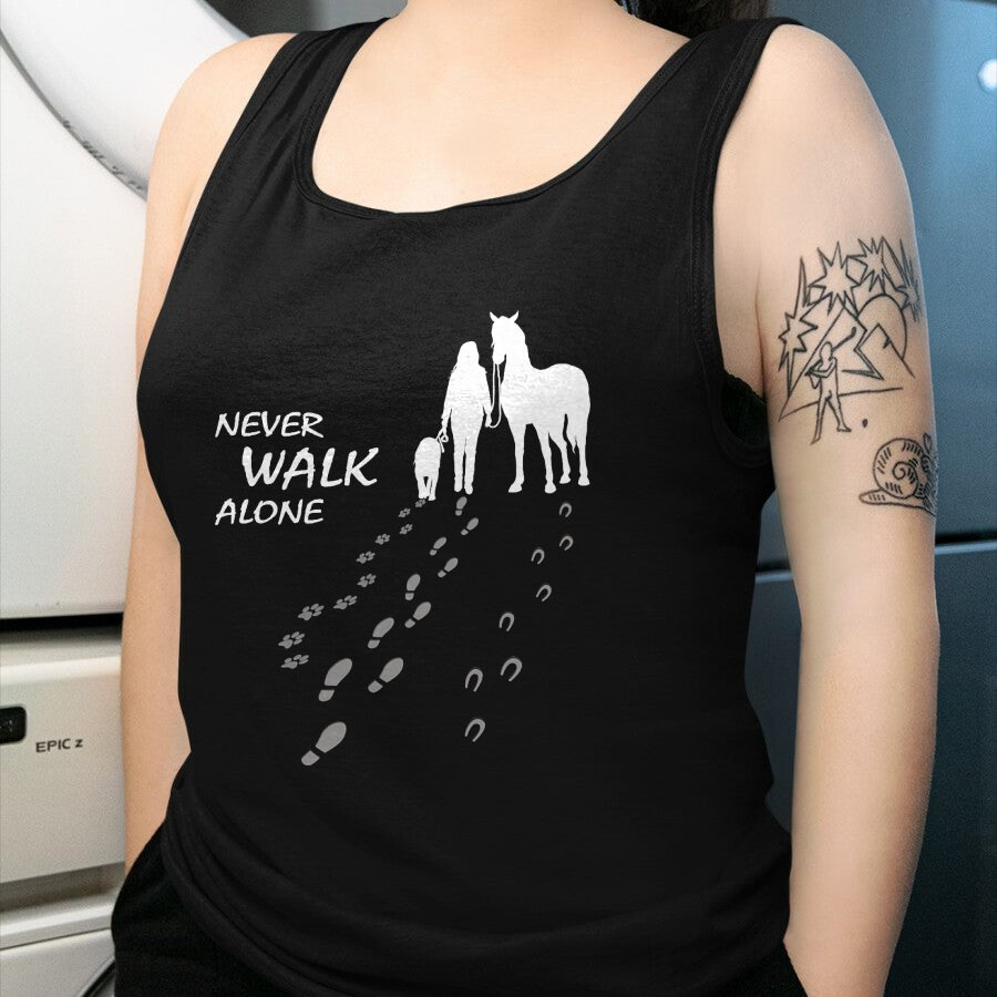 Best Horse Lover Shirt , Funny Horse UnisexT-Shirt/Hoodie/Sweatshirt HLT00 - - Dog horse - never walk alone - horse fan dog lover T-Shirt