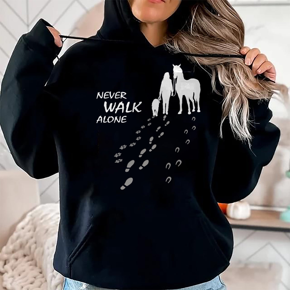 Best Horse Lover Shirt , Funny Horse UnisexT-Shirt/Hoodie/Sweatshirt HLT00 - - Dog horse - never walk alone - horse fan dog lover T-Shirt