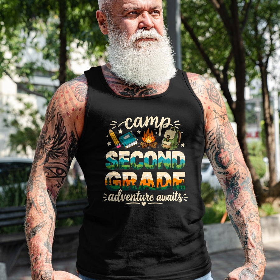 Funny Camping Shirt, Gift For Camping Lover Unisex T-Shirt/Hoodie/Sweatshirt HLT00 - Camp Second Grade Adventure Awaits Girl Teacher Boy Kids T-Shirt