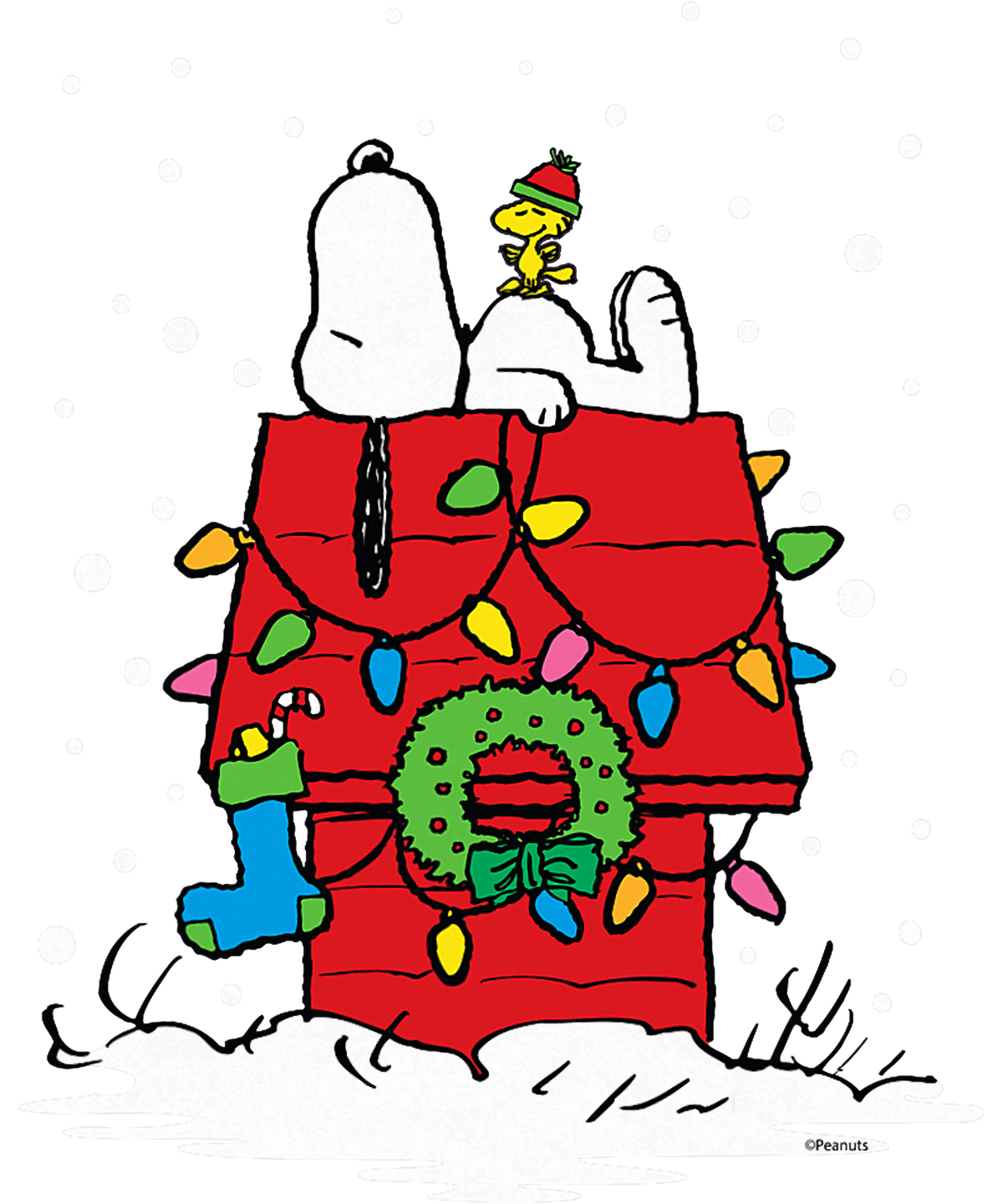 Peanuts Holiday Snoopy and Woodstock Stocking T-Shirt.png
