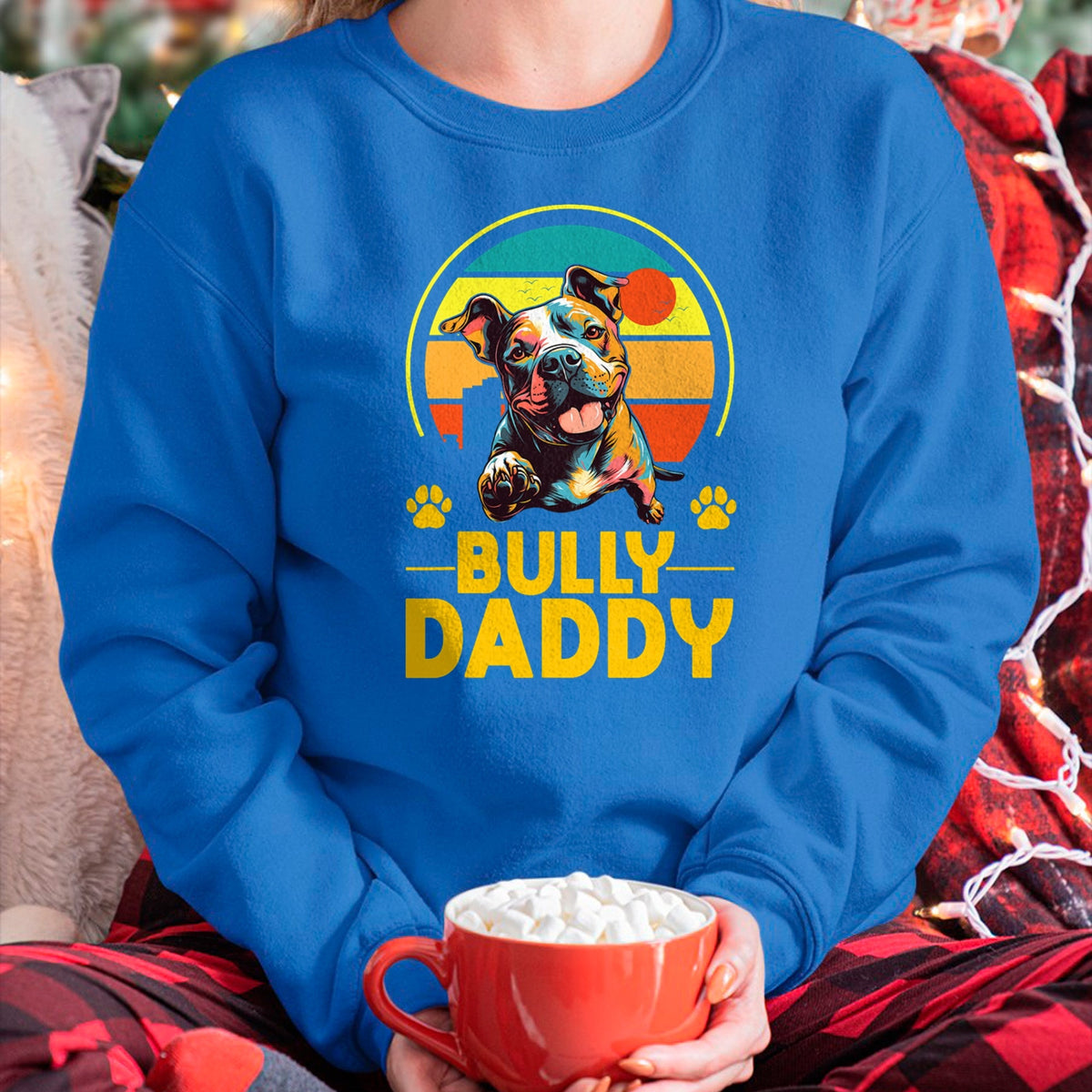 Gift for Dad Shirt, Funny Dad Unisex T-Shirt/Hoodie/Sweatshirt HLT00 – American Bully Daddy Proud Canine Dog Father T-Shirt